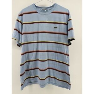 Lacoste Men's Sport Blue Crew Neck Striped T-shirt Size XXL Size 7 Regular Fit
